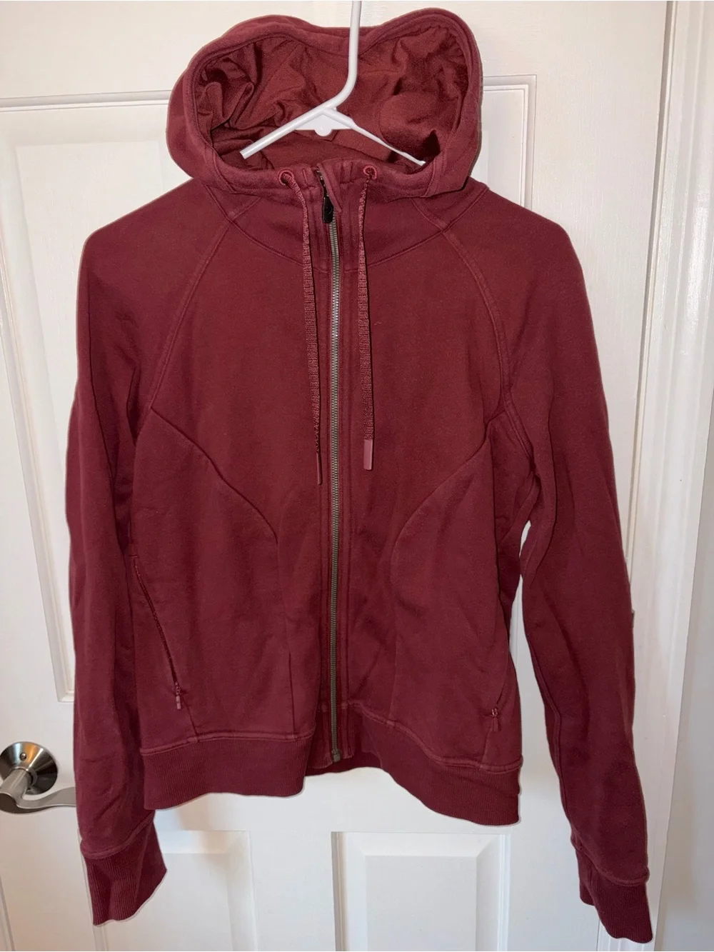 lululemon athletica burgundy lightweight full zip hoodie